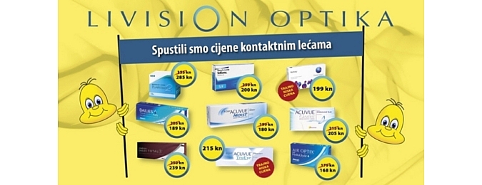 Nove niže cijene kontaktnih leća u svim Livision optikama!!!