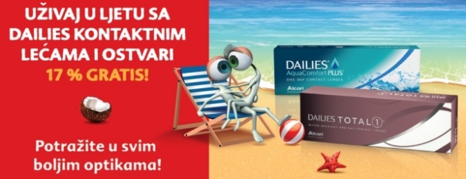 DAILIES ljetna promocija - 17% leća GRATIS