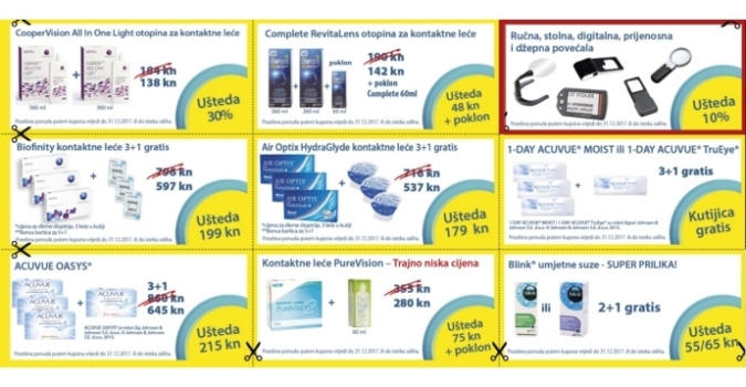 Nove uštede na kontaktne leće, kapi i otopine!